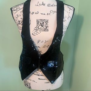 Mustard Seed sequins razor back vest